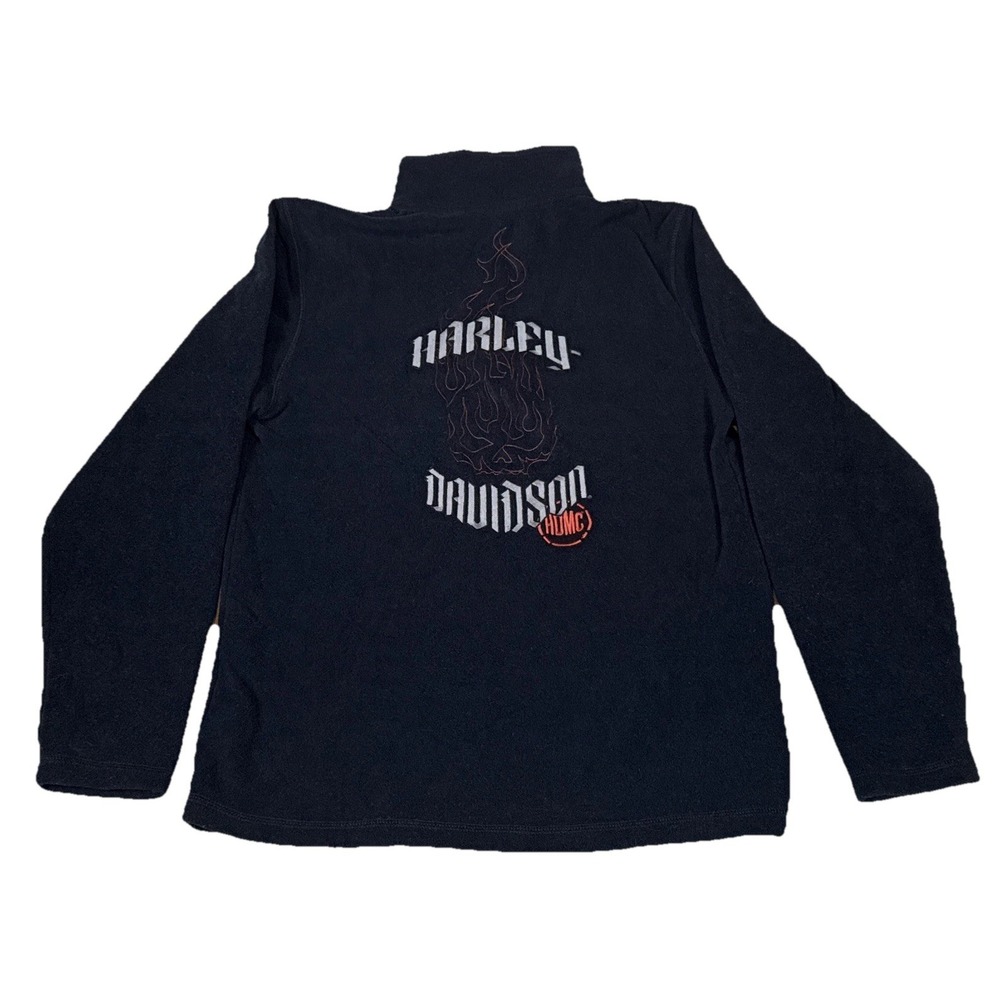 Harley Davidson 1/4 Zip Fleece Mens M Skull Logo HUMC Biker